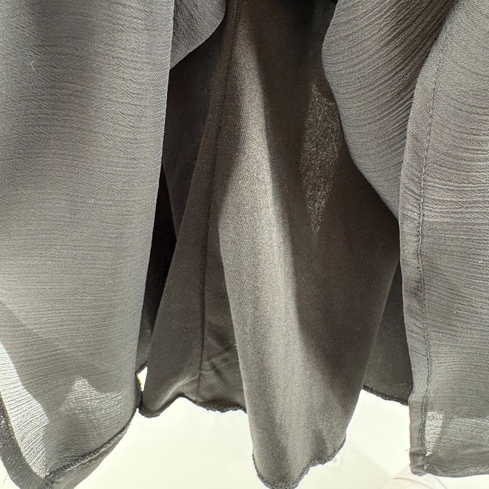 Vintage Wet Seal Y2K Babydoll Chiffon Cocktail Dress M Black Cream Coquette - Picture 7 of 11